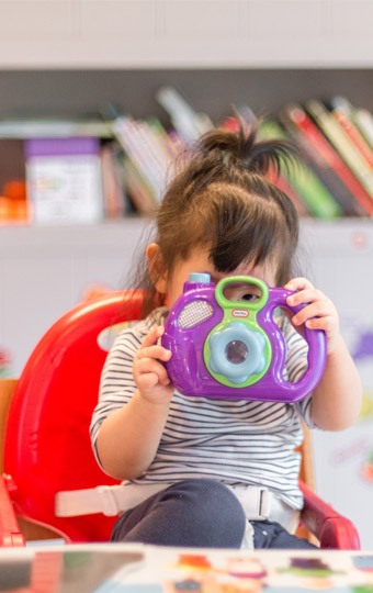 A small girl playing