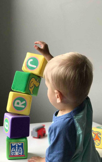 A small boy playing