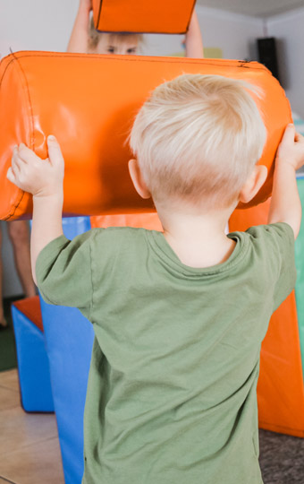 A little boy playing